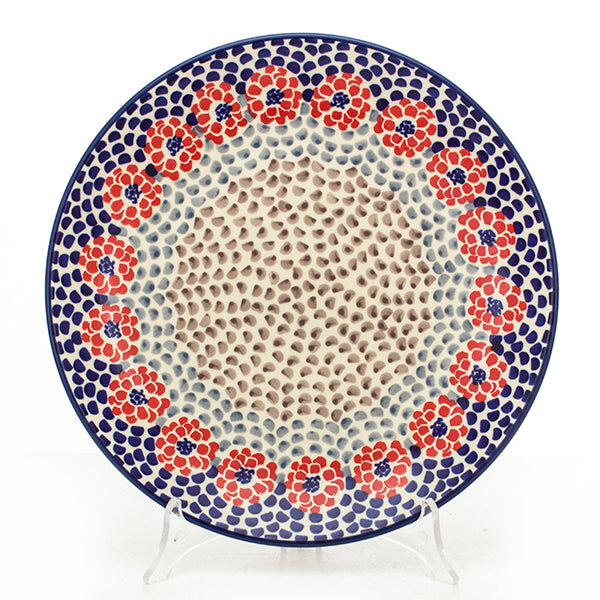 Talerz obiadowy 26 cm AS72 kwiaty/kropki